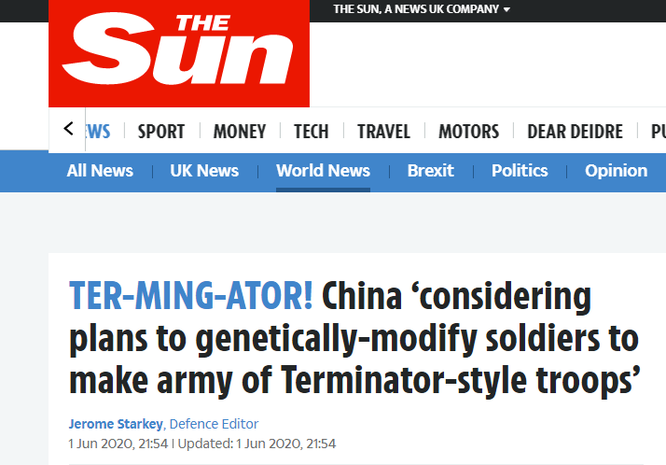 Truyền thông Anh viết Trung Quốc có kế hoạch cải tạo gene binh sĩ, báo Trung Quốc bác bỏ ảnh 1