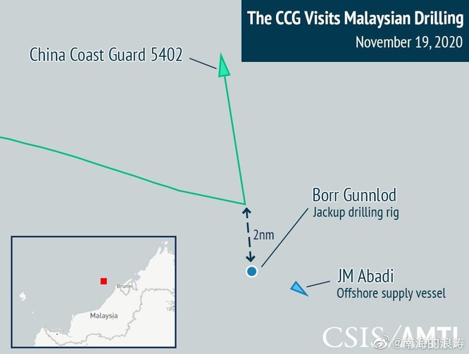 Tranh chấp trên Biển Đông: tàu hải quân Malaysia đối đầu tàu hải cảnh Trung Quốc ảnh 2