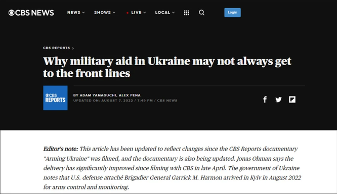 Truyền thông Mỹ nói ‘chỉ 30% viện trợ’ cho Ukraine đến được mặt trận, Kiev phẫn nộ ảnh 1