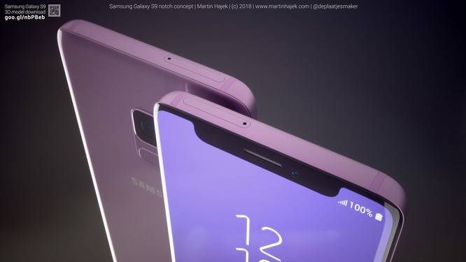 Với “tai thỏ”, Samsung sẽ phải thay đổi cách bố trí linh kiện trên Galaxy S9. Camera selfie, cảm biến khuôn mặt và loa thoại nằm tập trung trên phần mấu.