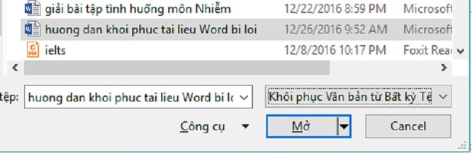 File Word 2016 bị lỗi: Làm sao khôi phục? ảnh 8