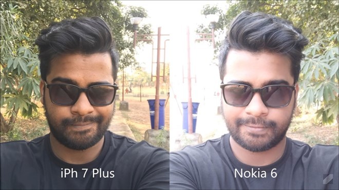Camera trước của iPhone 7 Plus dù chỉ có độ phân giải 7 MP nhưng hoàn toàn áp đảo so với 8 MP của Nokia.