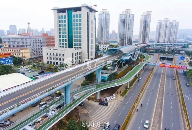 World's longest suspended bicycle lane completed in Xiamen