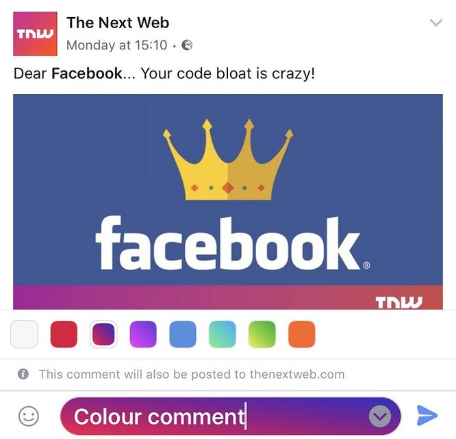 Người dùng sắp được lựa chọn màu sắc cho bình luận Facebook ảnh 1