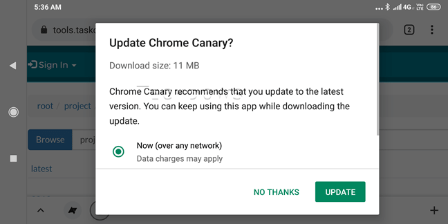 Cập nhật Chrome trên Android mà không cần truy cập Google Play Store ảnh 4