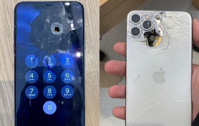Bị đạn bắn xuyên thủng một lỗ, iPhone 11 Pro Max vẫn vô tư dùng như chưa có chuyện gì xảy ra ảnh 1