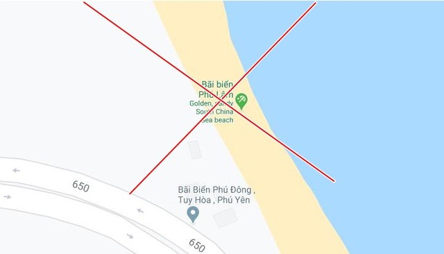 Bãi biển ở TP. Tuy Hòa (Phú Yên) Google Maps lại chú thích sai nghiêm trọng thành 