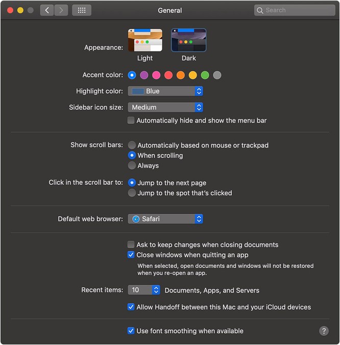 Chuyển sang Dark Mode trên Mac