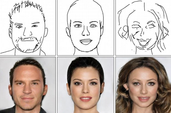 Hệ thống DeepFaceDrawing cho phép tạo ra hình ảnh gương mặt người giống thật, sắc nét từ bản vẽ.