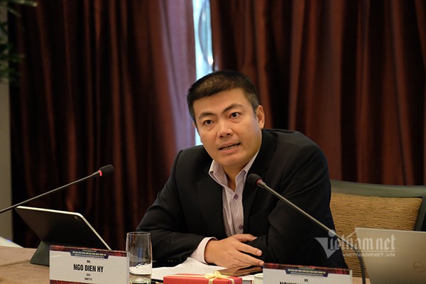 Ông Ngô Diên Hy, Giám đốc Công ty Công nghệ thông tin VNPT đề nghị thúc đẩy việc cung cấp dịch vụ chữ ký số cá nhân dùng một lần để đẩy nhanh chuyển đổi số. Ảnh: Trọng Đạt