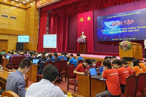Một buổi diễn tập ứng cứu sự cố an toàn thông tin mạng ở Quảng Ninh