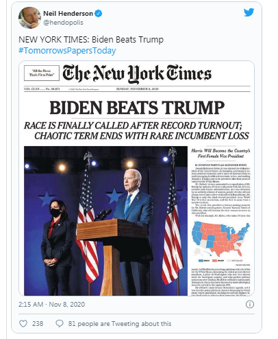 Báo chí quốc tế bàn tán rôm rả về chiến thắng của Biden ảnh 4