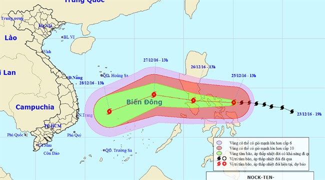 biển miền Trung, Philippines, bão Nockten, bão lũ, vào Biển Đông, cấp 17, VietTimes