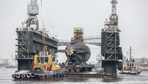 Hoàn thiện phần mũi tàu ngầm Bà Rịa - Vũng Tàu tại Nhà máy Admiralty - Ảnh: Nhà máy Admiralty