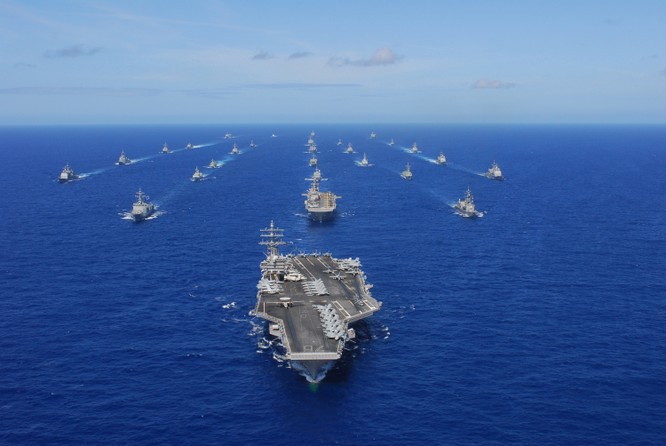 Cụm tác chiến tàu sân bay Mỹ tập trận RIMPAC vơi hải quân các nước