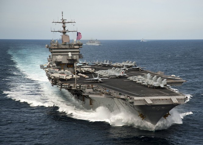 Cụm tác chiến tàu sân bay Mỹ thường trực tại Biển Đông thời gian gần đây, gửi thông điệp không thể nhầm lẫn tới Trung Quốc