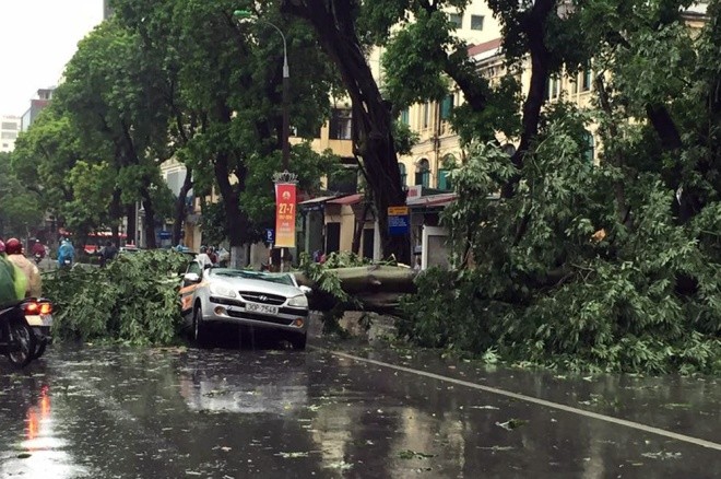 Hà Nội: Nhiều tuyến phố ngập nặng và mất điện vì mưa to, gió giật mạnh ảnh 19