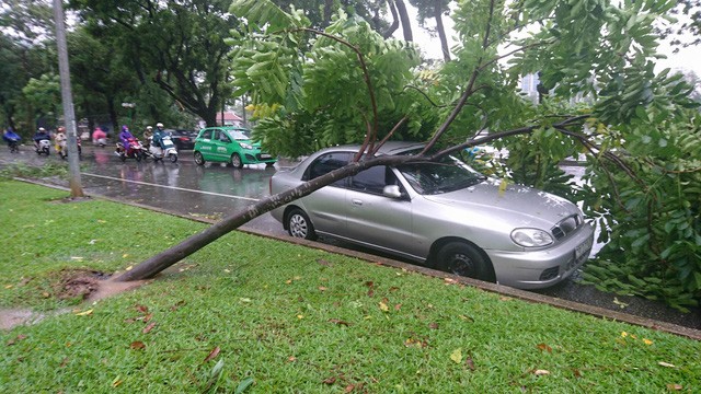 Hà Nội: Nhiều tuyến phố ngập nặng và mất điện vì mưa to, gió giật mạnh ảnh 29