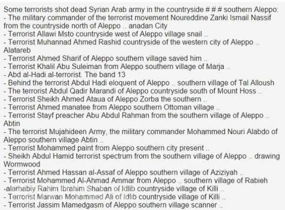 “Timur” công bố danh sách các chiến binh khủng bố IS thiệt mạng ở Aleppo ảnh 2