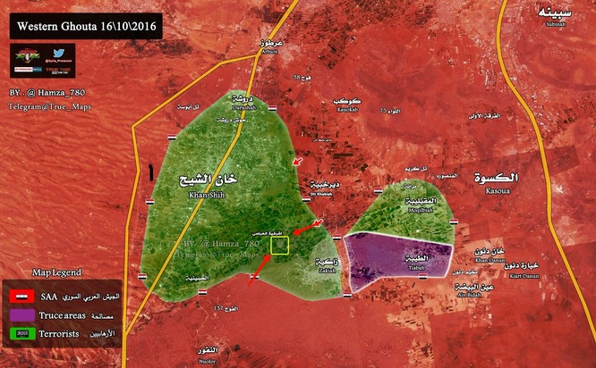 Quân đội Syria bao vây phong tỏa thị trấn then chốt Tây Ghouta ảnh 1