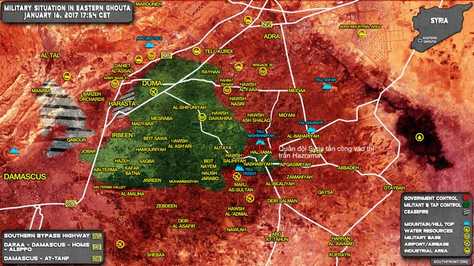 Quân đội Syria đánh chiếm thị trấn chiến lược Đông Ghouta ảnh 1