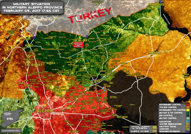 Chiến trường phía đông Aleppo tính đến ngày 09.02.2017