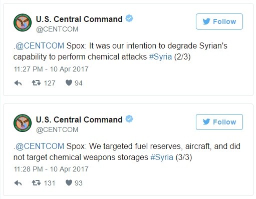 Bộ tư lệnh CENTCOM Mỹ nói gì về đòn tấn công tên lửa đánh Syria? ảnh 4
