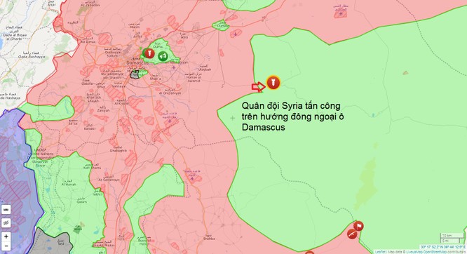 Quân đội Syria tấn công dữ dội phe thánh chiến ở đông Damascus ảnh 1