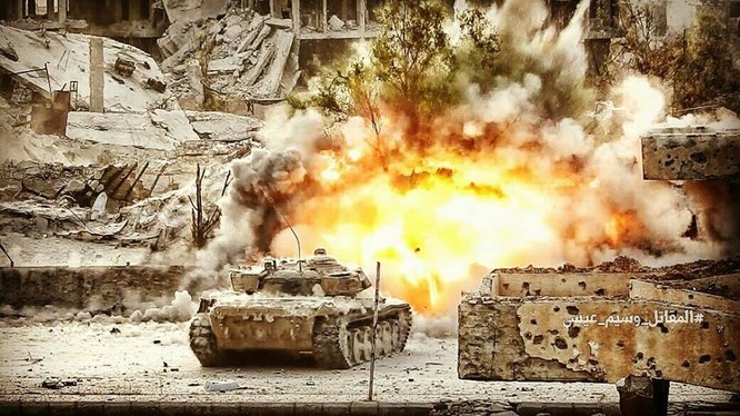 Hỏa lực Syria tấn công dữ dội phiến quân thánh chiến ven Damascus (video - ảnh) ảnh 8