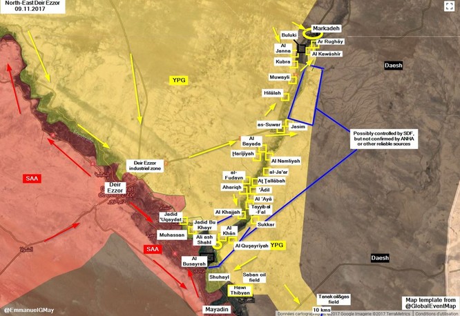Quân Syria xốc tới diệt IS đua chiếm mỏ dầu, ngăn chặn người Kurd (video) ảnh 1