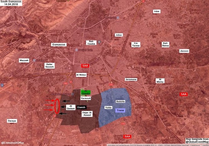 Quân đội Syria sắp giáng đòn kết liễu IS ở nam Damascus sau khi đè bẹp thánh chiến Đông Ghouta ảnh 1