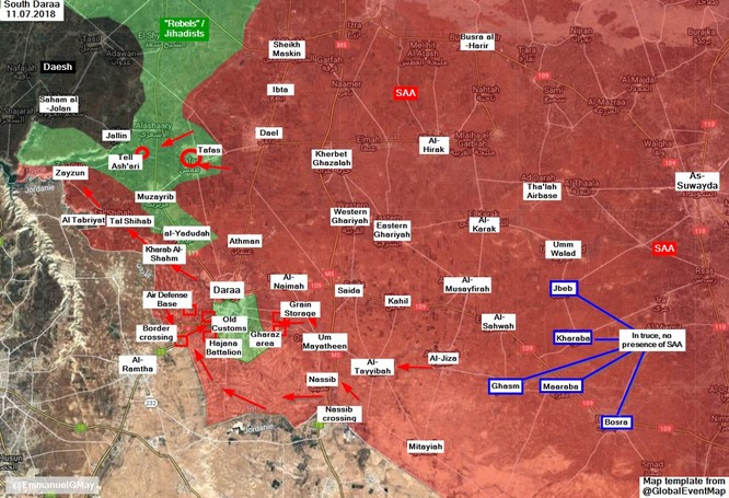 Quân cảnh Nga tiến vào cứ địa thánh chiến tại Daraa, thêm một thị trấn đầu hàng ảnh 1