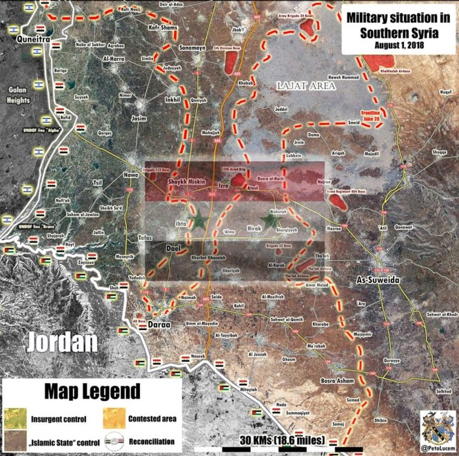 Đánh bại thánh chiến, quân đội Syria thắng chẻ tre chiếm hơn 3.300km2 tại Daraa và Quneitra ảnh 1