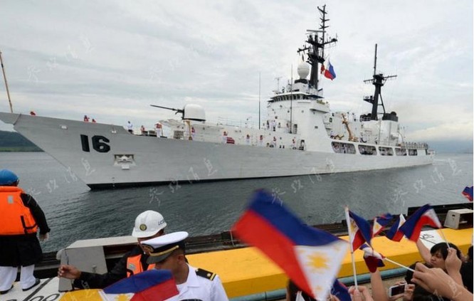 Tàu tuần tra lớp Hamilton đầu tiên Mỹ chuyển giao cho Philippines, về đến Philippines ngày 6/8/2013. Ảnh: Tin tức Tham khảo, Trung Quốc