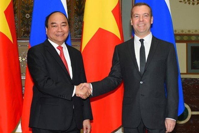 Ngày 16/5/2016, tại Moscow, Thủ tướng Việt Nam Nguyễn Xuân Phúc hội đàm với Thủ tướng Nga Dmitry Medvedev. Ảnh: Trang thông tin Chính phủ.