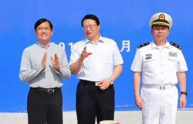 Trung Quốc tổ chức Lễ hạ thuy tàu khu trục Type 052D thứ 11. Ảnh: Thời báo Hoàn Cầu, Trung Quốc.