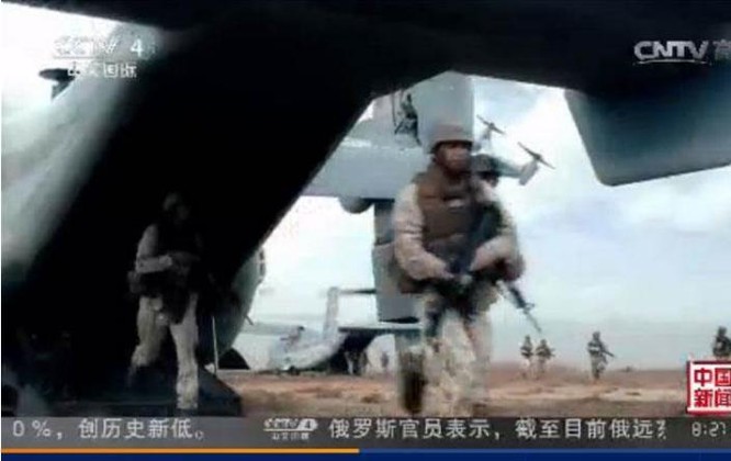 Gần đây, đài truyền hình CCTV Trung Quốc phát sóng phim tài liệu về lực lượng hải quân đánh bộ để khoe khả năng tấn công đánh chiếm đảo đá. Ảnh: Chinatimes Đài Loan.