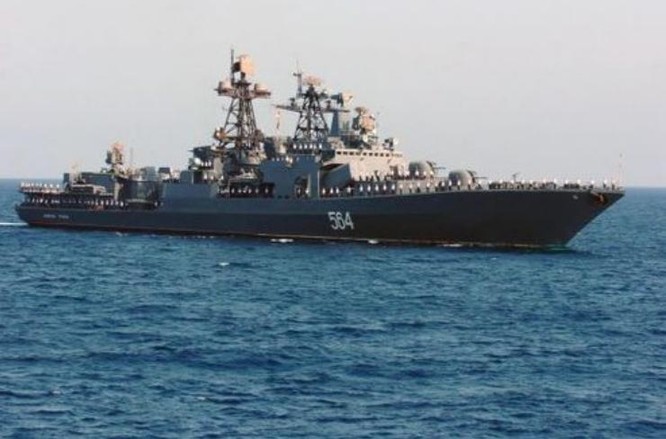 Tàu khu trục săn ngầm cỡ lớn Admiral Tributs lớp Udaloy Hạm đội Thái Bình Dương Nga. Ảnh: Tin tức Tham khảo, Trung Quốc.