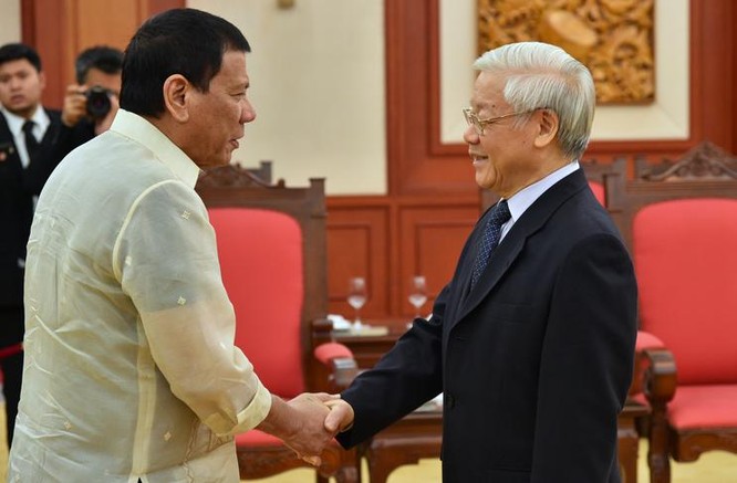 Ngày 29/9/2016, Tổng bí thư Nguyễn Phú Trọng tiếp Tổng thống Philippines Rodrigo Duterte