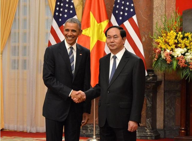 Tháng 5/2016, Tổng thống Mỹ Barack Obama thăm Việt Nam. Ảnh: Tân Hoa xã