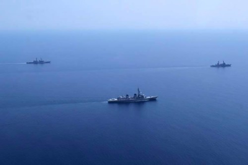 Nhật Bản và Philippines tiến hành tập trận chung trên Biển Đông. Ảnh: Sina
