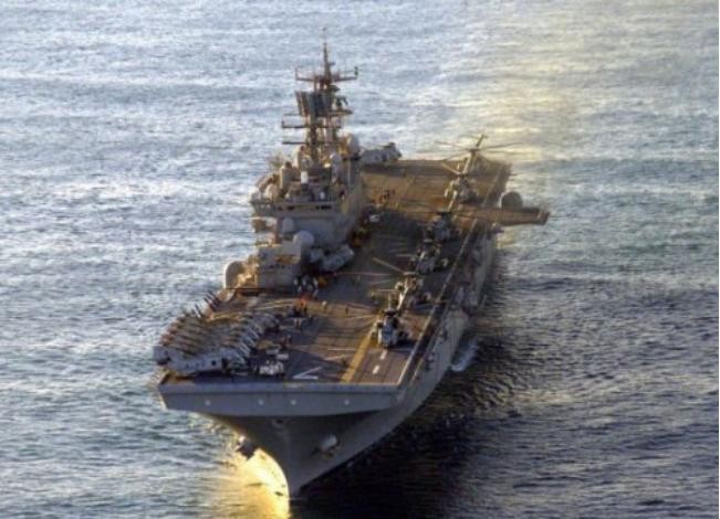 Tàu tấn công đổ bộ USS Wasp Mỹ. Ảnh: Chinanews