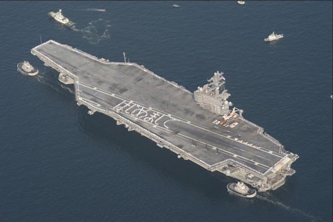 Tàu sân bay động cơ hạt nhân USS Ronald Reagan Hải quân Mỹ triển khai ở Yokosuka, Nhật Bản từ tháng 10/2015 (ảnh tư liệu)