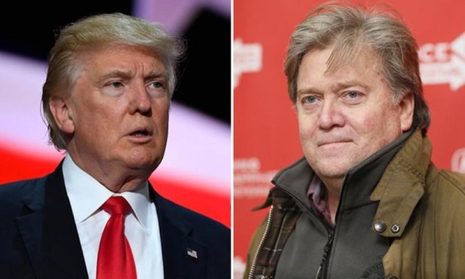 Tổng thống đắc cử Mỹ Donald Trump và ông Stephen Bannon. Ảnh: The Guardian