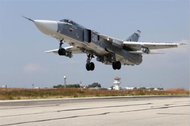 Máy bay chiến đấu Nga trên chiến trường Sirya. Ảnh: Sina