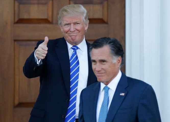Ông Donald Trump cân nhắc chọn ông Mitt Romney làm Ngoại trưởng, nhưng bị những người ủng hộ ông Donald Trump phản đối (ảnh tư liệu)