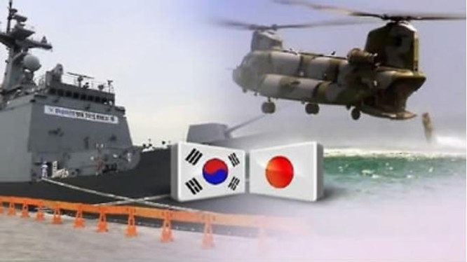 Nhật Bản và Hàn Quốc tăng cường hợp tác quân sự - an ninh. Ảnh: Tân Hoa xã