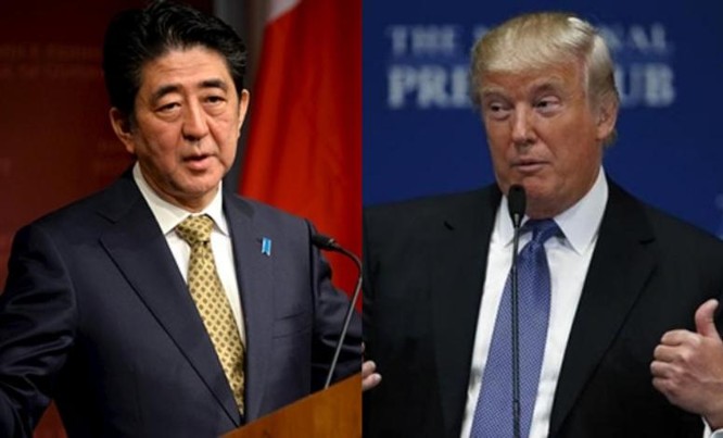 Tổng thống đắc cử Donald Trump và Thủ tướng Nhật Bản Shinzo Abe (ảnh tư liệu)
