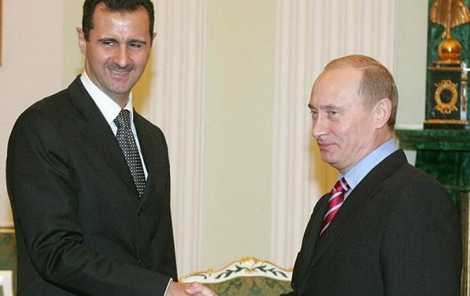 Tổng thống Syria Bashar al-Assad và Tổng thống Nga Vladimir Putin. Ảnh: The Telegraph