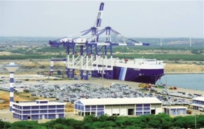 Bến cảng Hambantota của Sri Lanka do Trung Quốc đầu tư xây dựng. Ảnh: Sina